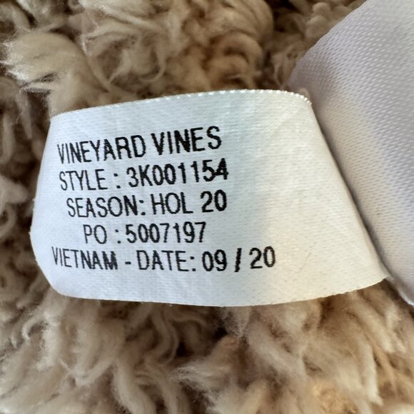 Vineyard Vines Boys Tan Sherpa Pullover Sweater Jacket Large 1/4 Zip Preppy - Picture 8 of 10
